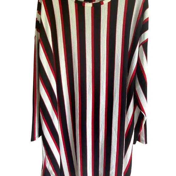 Zara | Tops | Zara Black White And Red Striped Dress Tunic Or Cover Up |  Poshmark